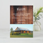 独自の田舎風の新しいホーム引っ越し祝いパーティー写真を作成 招待状 (スタンド正面)
