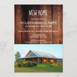 独自の田舎風の新しいホーム引っ越し祝いパーティー写真を作成 招待状