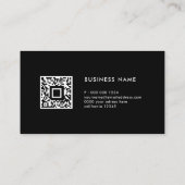独自の画像とQRコードブラックのモダン追加エレガント 名刺 (裏面)