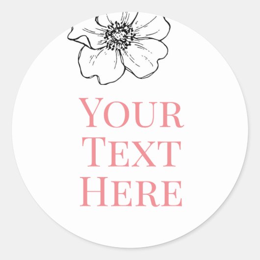 独自の画像を作成文字ステッカーピンクの赤ちゃんシャワー ラウンドシール (正面)