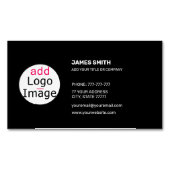独自の画像を追加するカスタマイズ可能な贅沢な黒 マグネット名刺 (正面)