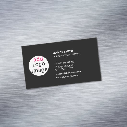 独自の画像を追加するカスタマイズ可能な贅沢な黒 マグネット名刺 (インサイチュ)