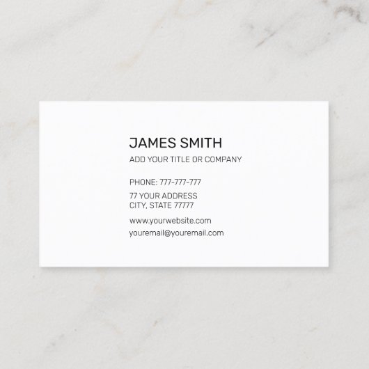 独自の画像を追加カスタムChic White Business Card 名刺 (裏面)
