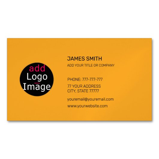 独自の画像を追加カスタムMacaroni & Cheese Orange マグネット名刺 (正面)