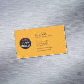 独自の画像を追加カスタムMacaroni & Cheese Orange マグネット名刺 (インサイチュ)