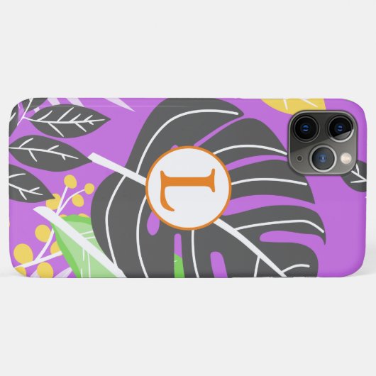 独自の画像を追加lイニシャルかわいいパターン紫 Case-Mate iPhoneケース (裏面(横))