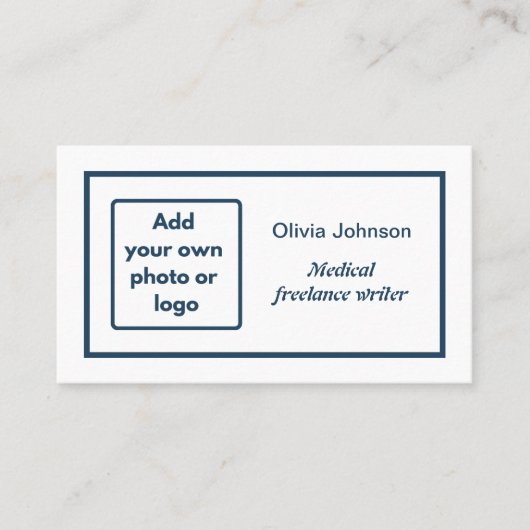 独自の画像フォトロゴのミニマルなフリーランスを追加 名刺 (正面)