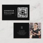 独自の画像ロゴカスタムとQRコードブラックを追加 名刺 (正面/裏面)