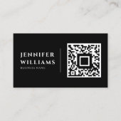 独自の画像ロゴカスタムとQRコードブラックを追加 名刺 (正面)