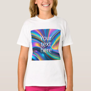 独自の画像文字シール発光ホログラムを作成 Tシャツ