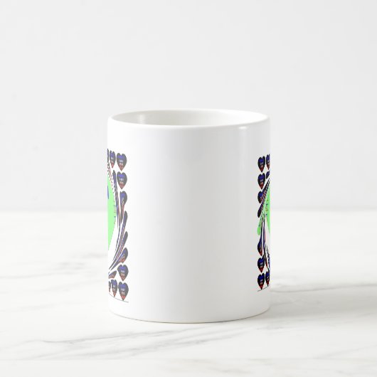 独自の発光ハートの作成ベビーキッドデザイン コーヒーマグカップ (中央)