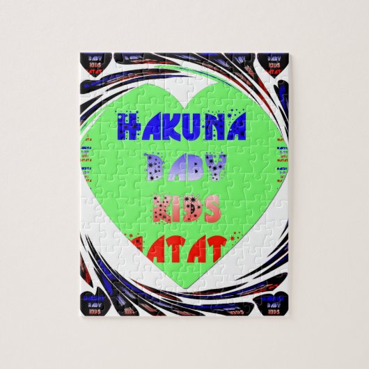 独自の発光ハートの作成ベビーキッドデザイン ジグソーパズル (縦)