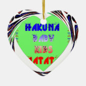 独自の発光ハートの作成ベビーキッドデザイン セラミックオーナメント (正面)