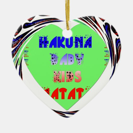 独自の発光ハートの作成ベビーキッドデザイン セラミックオーナメント (正面)