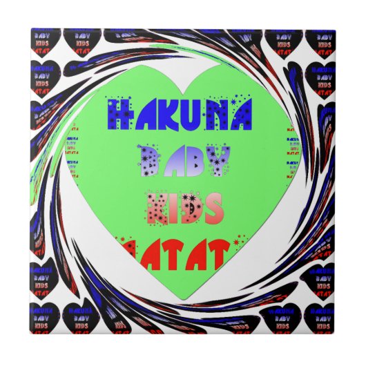 独自の発光ハートの作成ベビーキッドデザイン タイル (正面)