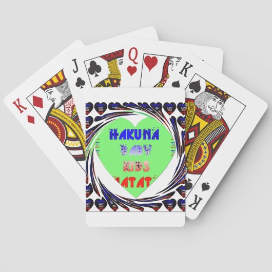 独自の発光ハートの作成ベビーキッドデザイン トランプ (裏面)