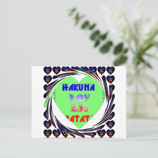 独自の発光ハートの作成ベビーキッドデザイン ポストカード (スタンド正面)