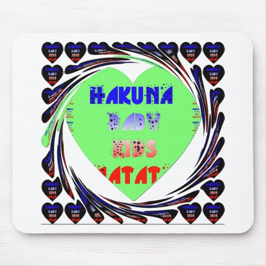 独自の発光ハートの作成ベビーキッドデザイン マウスパッド (正面)