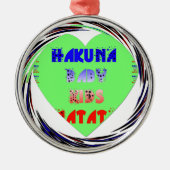 独自の発光ハートの作成ベビーキッドデザイン メタルオーナメント (正面)