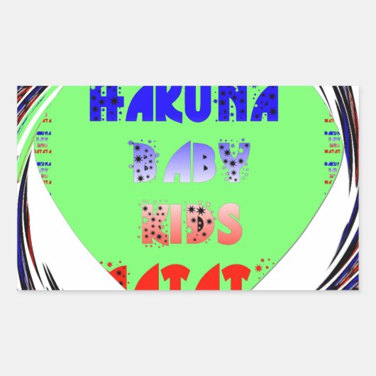 独自の発光ハートの作成ベビーキッドデザイン 長方形シール (正面)