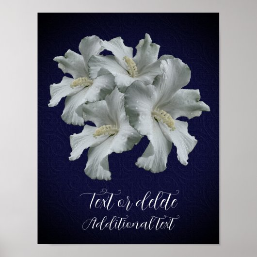 独自の白いハイビスカスフラワーブーケを作成する ポスター (正面)