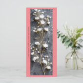 独自の白いバラのグレーのブックマークカードを作成 (スタンド正面)