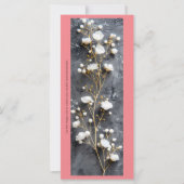 独自の白いバラのグレーのブックマークカードを作成 (正面)