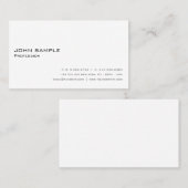 独自の白いモダンプレーンのシンプル作成 名刺 (正面/裏面)