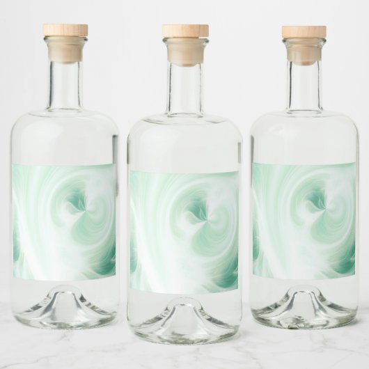独自の白い光の渦巻きを作成 – 緑 リキュールボトルラベル (ボトル)