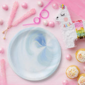 独自の白い光の渦巻きを作成 – 青 ペーパープレート (パーティー)