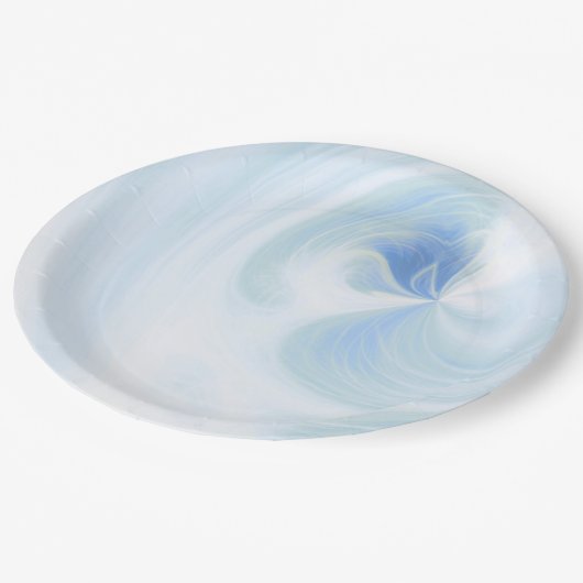 独自の白い光の渦巻きを作成 – 青 ペーパープレート (アングル)