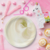 独自の白い光の渦巻きを作成 – 黄色 ペーパープレート (パーティー)