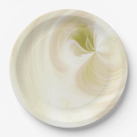 独自の白い光の渦巻きを作成 – 黄色 ペーパープレート (正面)