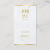 独自の白い大理石エレガント金ゴールド文字の作成 名刺 (裏面)