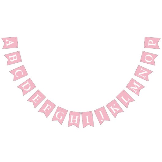 独自の白い文字のピンクの背景を作成 バンティングフラッグ (全)