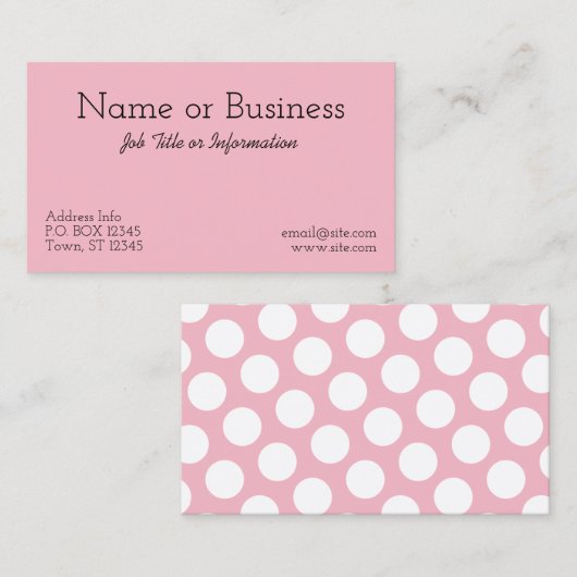 独自の白い水玉模様の作成 名刺 (正面/裏面)