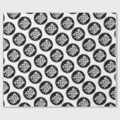 独自の白い繰り返しロゴの背景を作成する ラッピングペーパー (フラット)