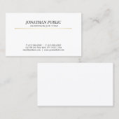 独自の白い金ゴールドプレーンをモダンシンプル作成 名刺 (正面/裏面)