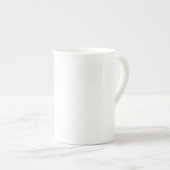 独自の白のパーソナル化を作成する ボーンチャイナマグカップ (正面右)