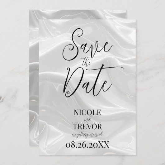 独自の白カスタム波を作成 セーブザデート (正面/裏面)