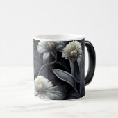 独自の白黒の花を作成する モーフィングマグカップ (正面右)