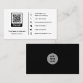 独自の白黒QRコード名刺の作成 名刺 (正面/裏面)