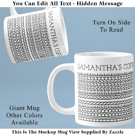 独自の短い隠しメッセージ148BWノベルティの作成 ジャンボコーヒーマグカップ