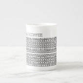 独自の短い隠しメッセージ148BWノベルティの作成 ボーンチャイナマグカップ (正面)