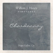 独自の石板グラスワインコースター ガラスコースター (正面)