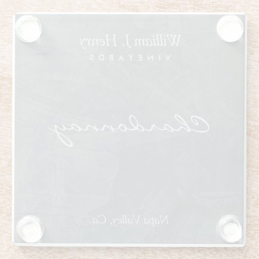 独自の石板グラスワインコースター ガラスコースター (裏面)