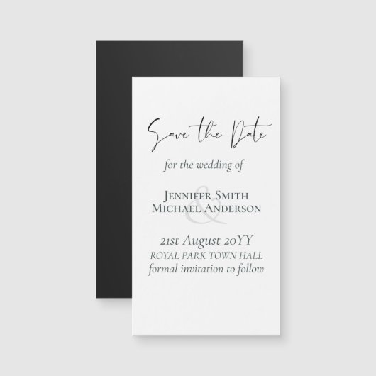 独自の磁気結婚式を作成する日付予算を保存 (正面/裏面)