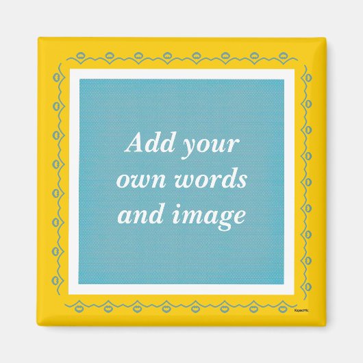 独自の磁石を作成する(ティール(緑がかった色)) マグネット (正面)