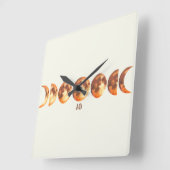 独自の神秘的なオレンジ色の月相を作成する スクエア壁時計 (傾斜)