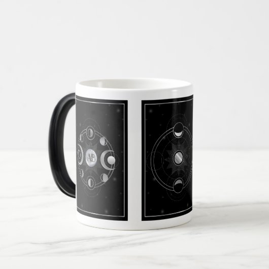 独自の神秘的なシルバートリプルムーンタロットを作成 モーフィングマグカップ (正面左)